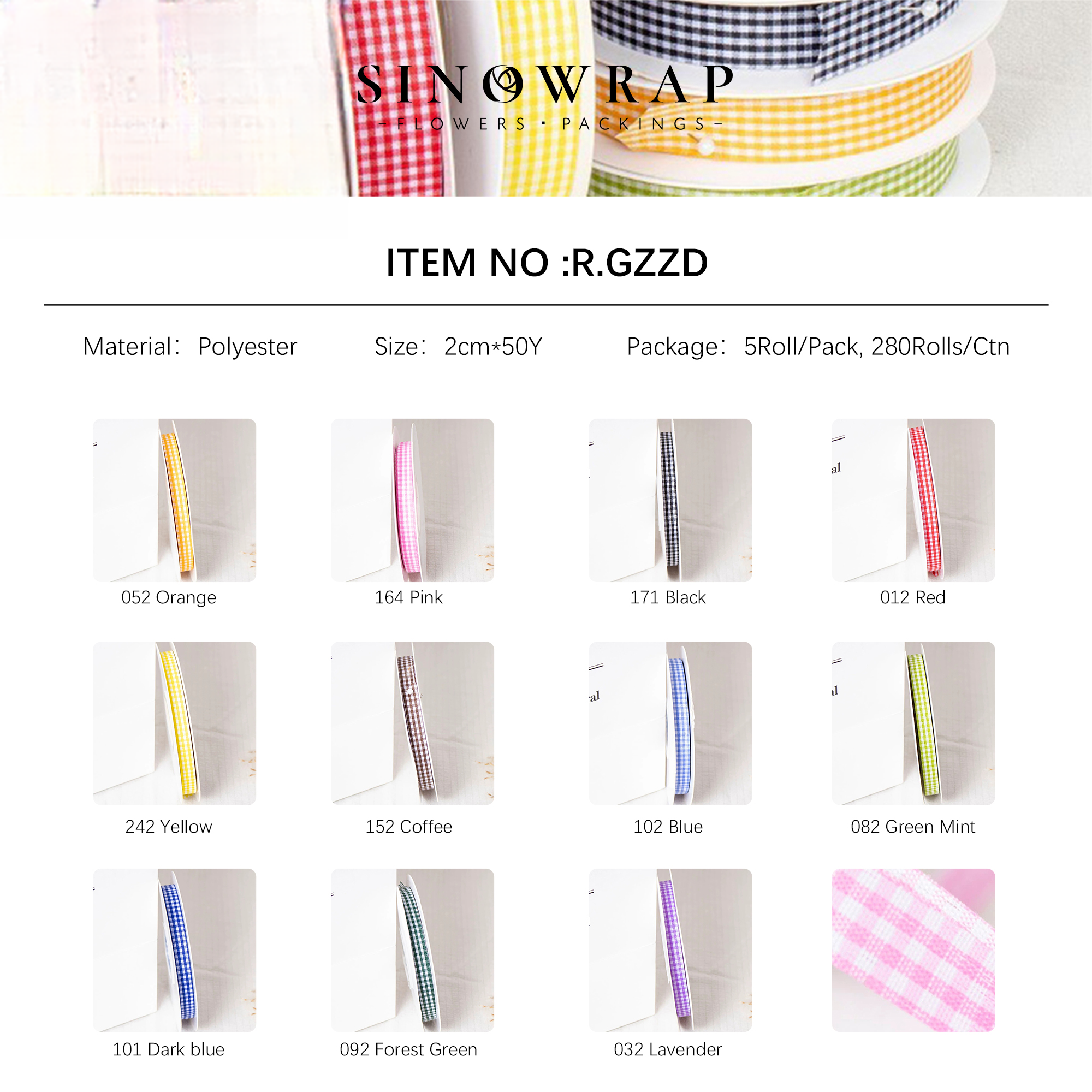 ruban à carreaux(2cm)GZZD 5Rolls/pack – 2cm*50Y - Image 7