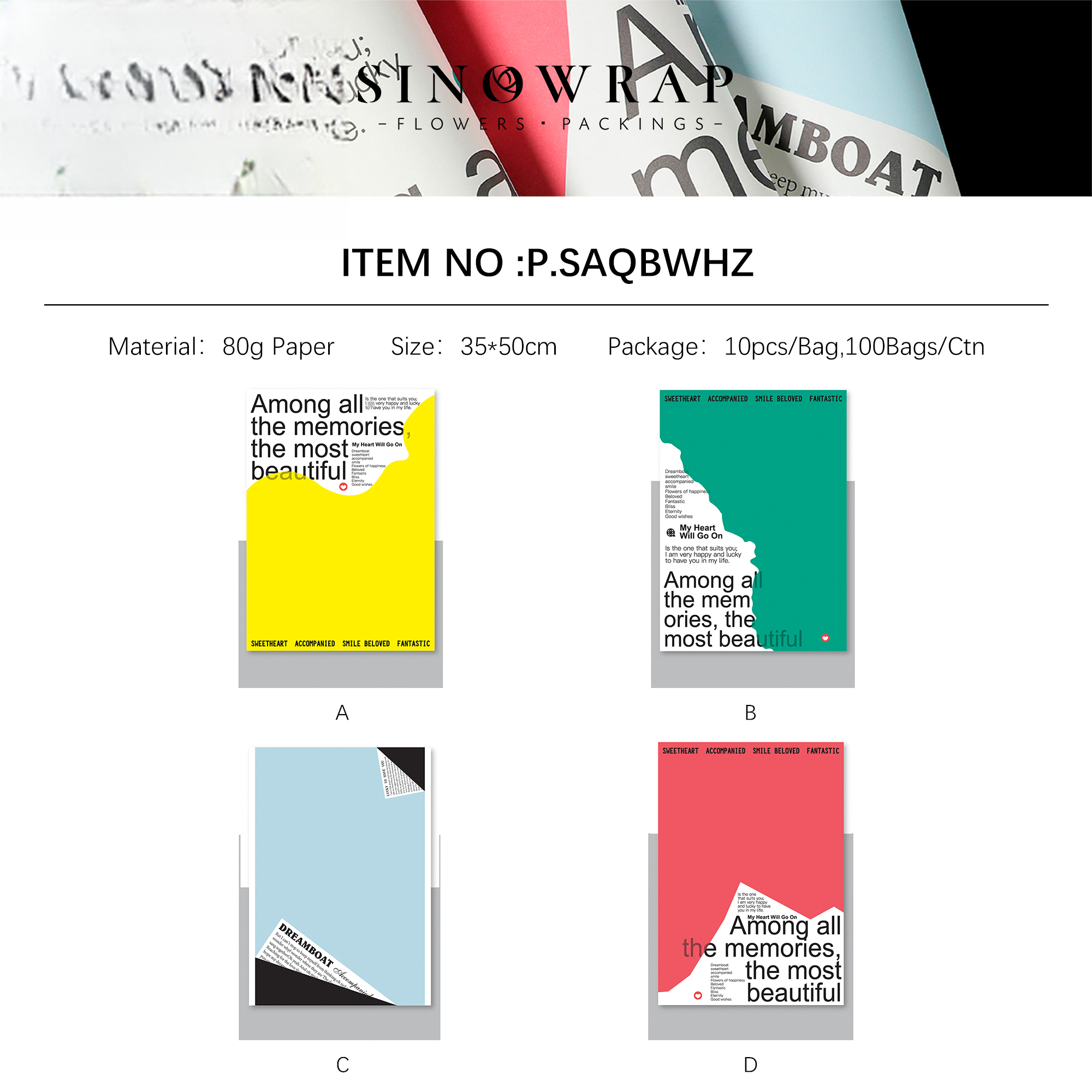 Geschenkpapier SAQBWHZ – 35*50cm - Image 8
