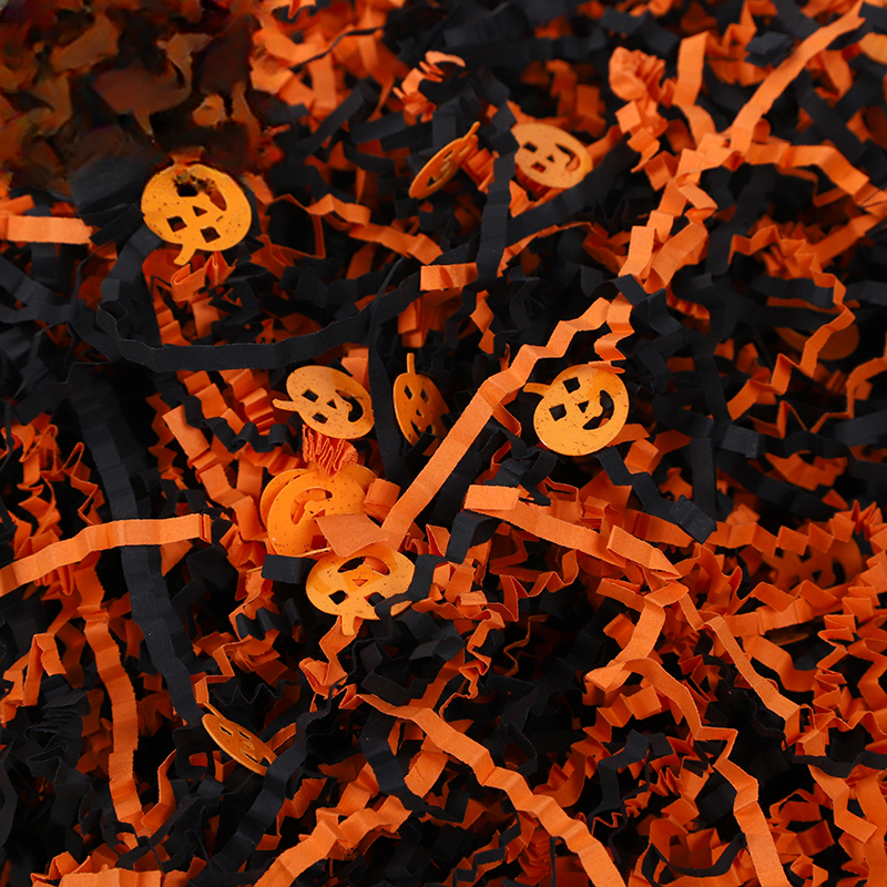 Alternative view of Raffiapapier-Füllmaterial- LFZ（100g/bag） – 100g (Halloween Orange & Schwarz)